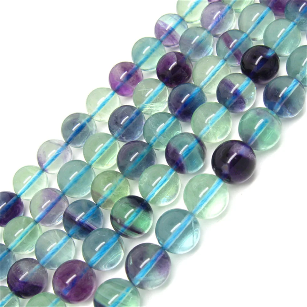 

AAA Natural Colored Fluorite Crystal Beads for Jewelry Making DIY Bracelet Necklace 46 8 10mm Multicolor Spacer Accessories