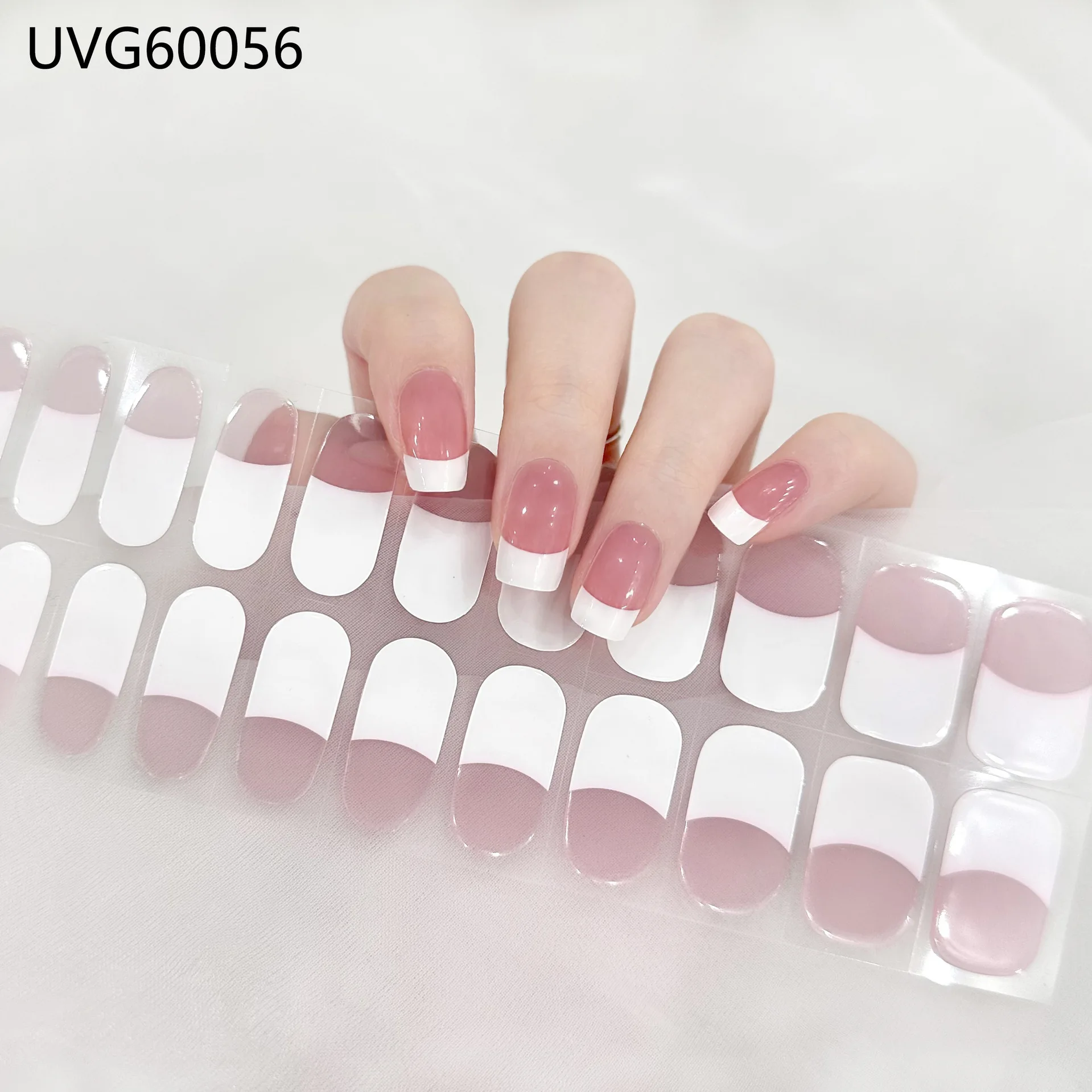 

22 Tips UVG Series UV Semi-cured Gel Nail Stickers Waterproof Long Lasting Phototherapy Lamp Required Full Cover Nail Decals