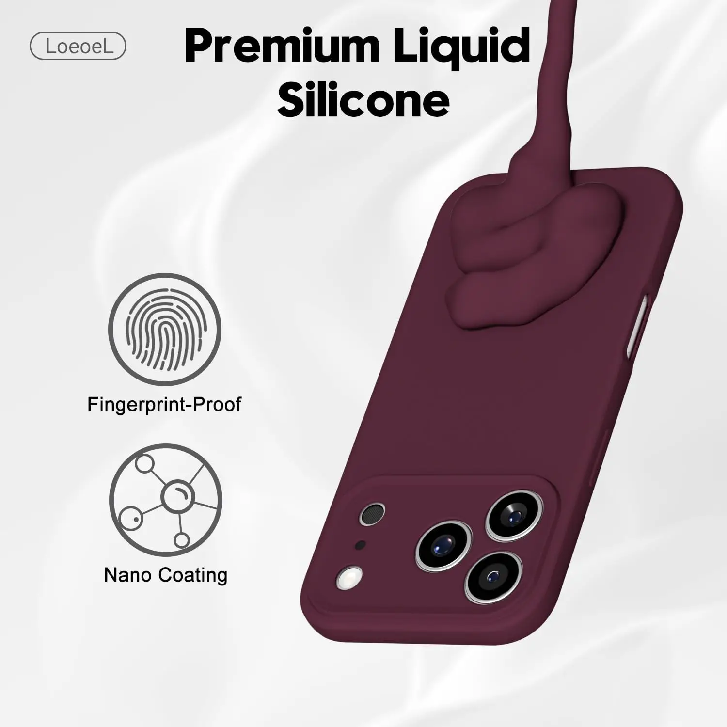 Noble Fashion Shockproof Liquid Silicone Phone Case - Solid Color Protective Cover