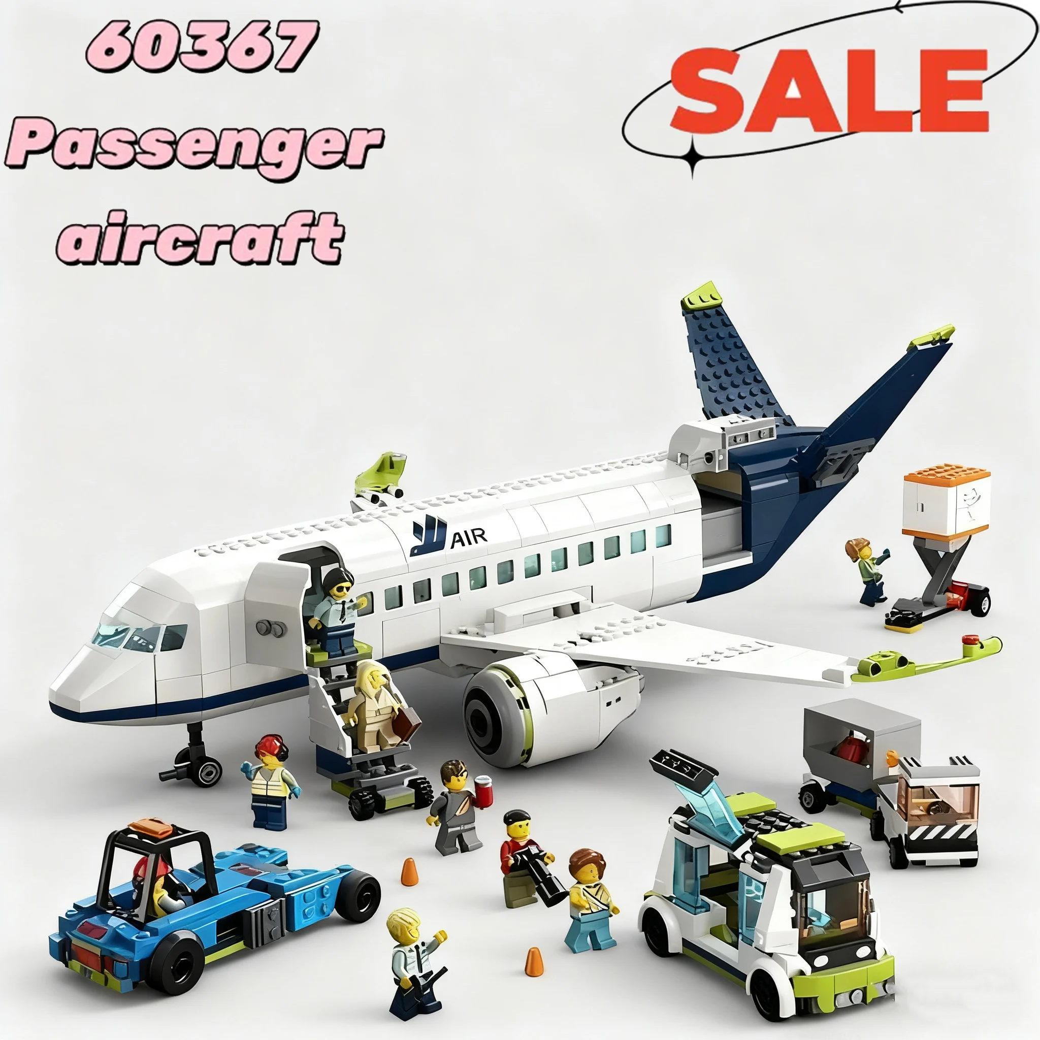 Compatible 60367 passenger plane children's building block toys, 913pcs, can open and close cabin, suitable for birthday parties