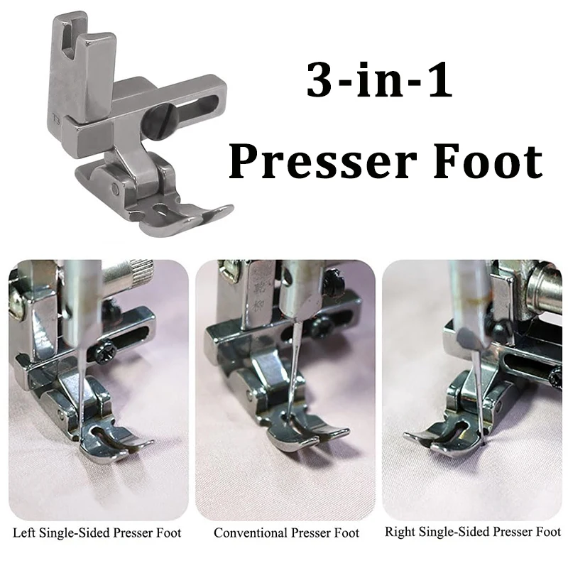 T3 Multifunctional Universal Presser Foot Left And Right Unilateral Flat Car Presser Foot 3 IN 1 Sew Presser Foot