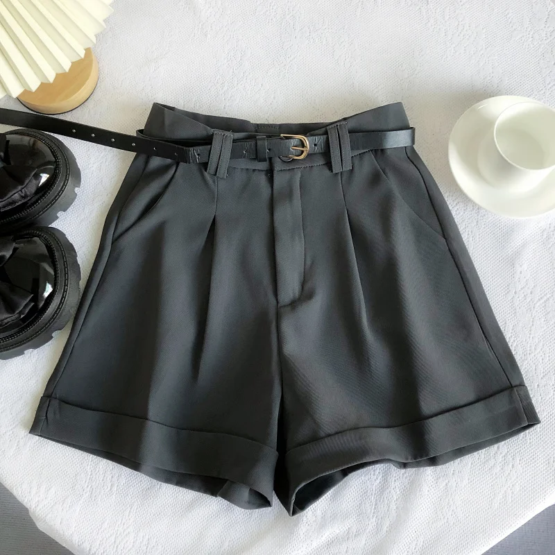 Matakawa Spring Summer Solid Shorts Women Korean Fashion