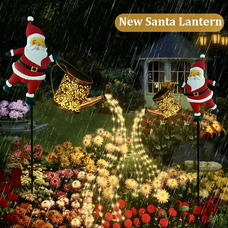 Happyyami Lot Lampes Solaires Noël Jardin – Piquet LED Verre Craquelé Blanc – Éclairage Extérieur Étanché IP44 Allée Et Terrasse