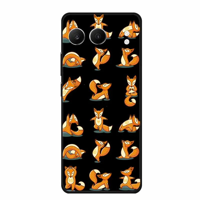 Cute Cartoon Cat Black Silicone Soft Back Cover Case