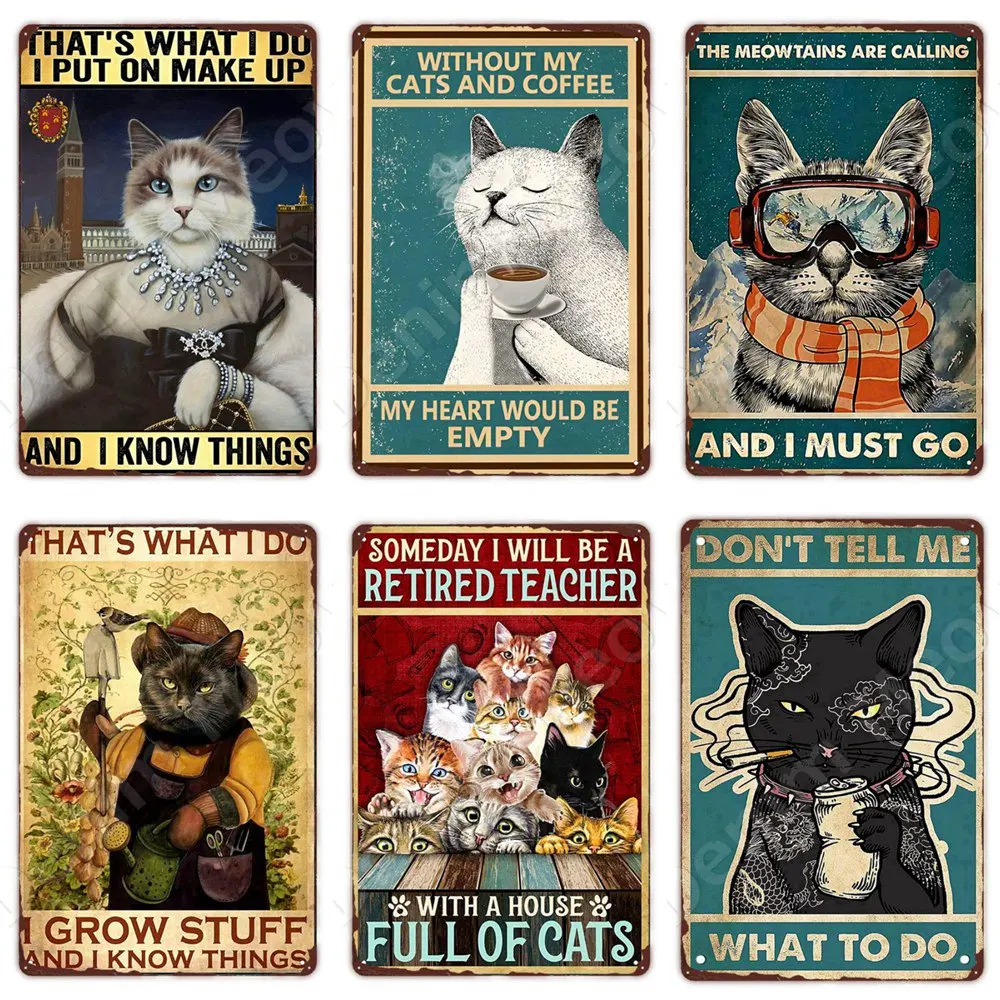 

Funny Bathroom Quote Metal Tin Sign, Black Cat, Wash Your Paws, Poster for Home, Bathroom, Cafe, Wall Decor, Gift for Women