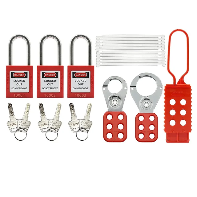 Lockout Tagout Kit -Lockout Tagout Tag, Nylon Tie, Nylon Storage Bag, Redsafety Padlock, Lockout Tagout Locks ( Red Set ) 4