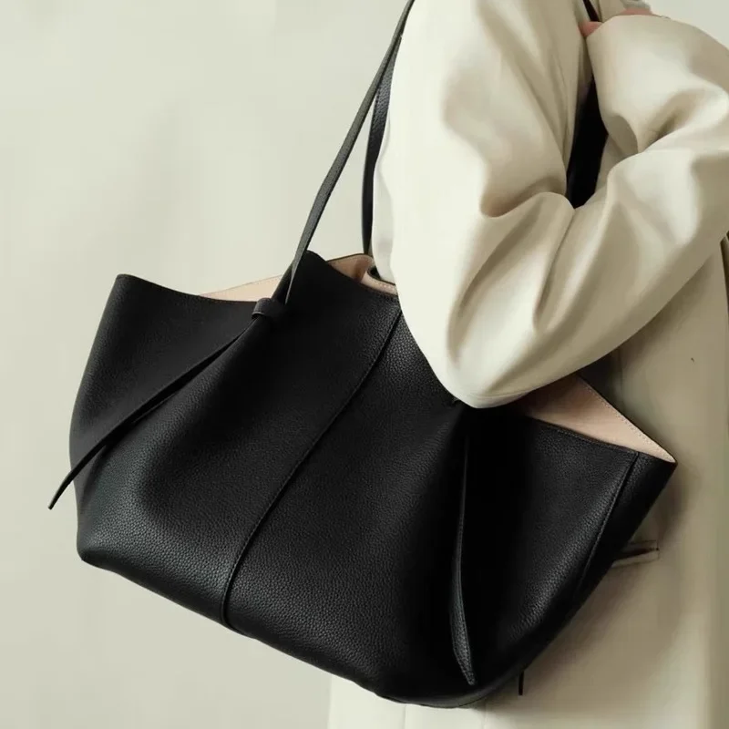 London YUZEFI Large Tote Bags for Women's Luxury Handbags Leather Large Capacity Shoulder Bag Fashion Armpit Bag Female 5