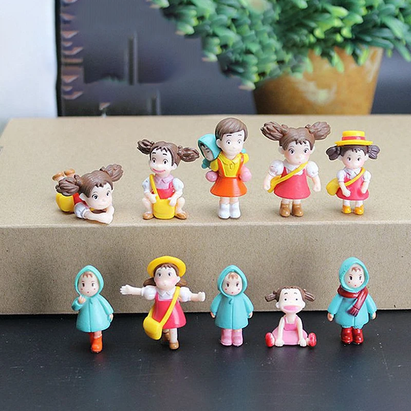 1Pc Mini Cute Umbrella Girl Doll Micro Landscape Handcrafted Fairy Garden Desktop Figurine Home Decor Ornament Craft Gift