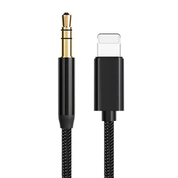 Premium Gold - Plated AUX Cable Lighting to 3.5mm Audio Cord for 3m (TRS)