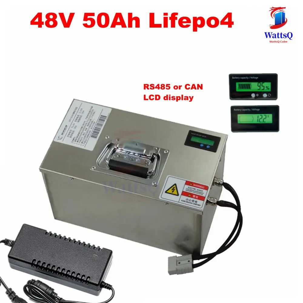

3000+ cycles 48v 50AH lifepo4 lithium batterry with bluetooth Lithium Iron Phosphate RS 485 for Hybird inverter + 10A charger
