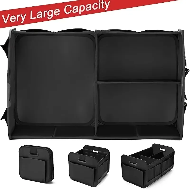 collapsible car trunk storage box, 600d oxford fabric suv organizer with reinforced handles & multiple compartments for vehicle 3 Collapsible Car Trunk Storage Box, 600D Oxford Fabric SUV Organizer with Reinforced Handles & Multiple Compartments for Vehicle 3
