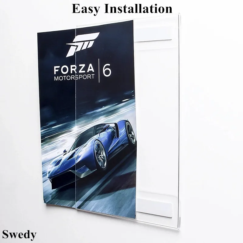 A4 Wall Mount Adhesive Acrylic Sign Holder Menu Paper Ad Frame Display Stand 8.5" X 11" Restaurant Price Listing Poster Frame
