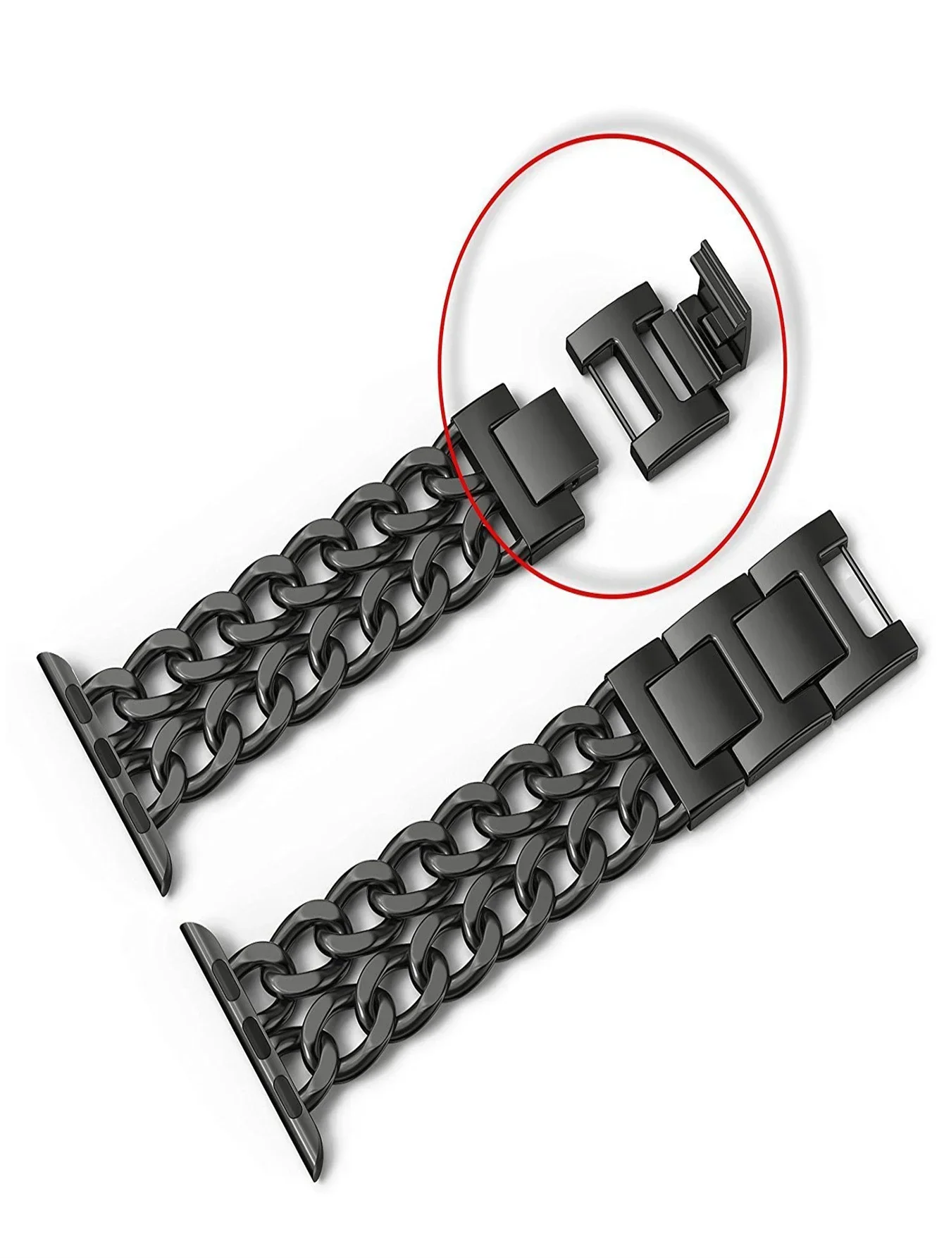 Double Row Stainless Steel For iWatch Band 42/44/45/49mm 38/40/41mm For iWatch Series Ultra Se 8/7/6/5/4/3/2/1_voghion.com