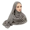 Châles en coton rayonne pour femmes musulmanes, Hijab Modal, écharpe unie, grande taille, Turban islamique, bandeau 190x85cm