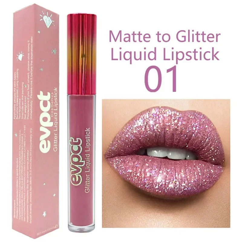 Waterproof diamond glitter lip gloss 15 colors liquid lipstick lip makeup