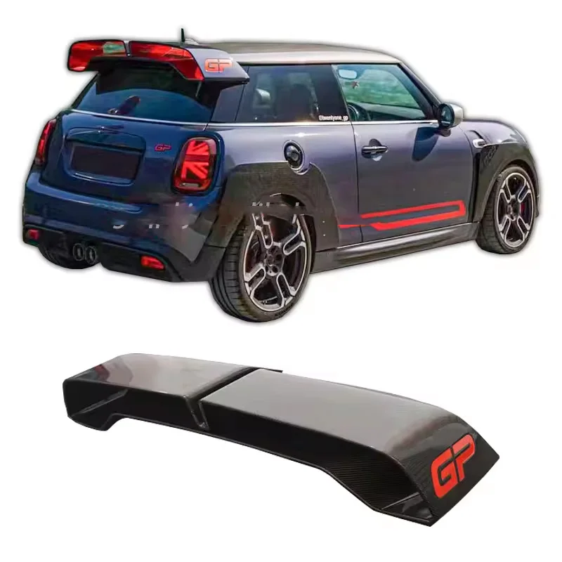 

Задний спойлер из углеродного волокна в стиле GP3 для BMW mini F56 F55 JCW, комплект для тела, верхние крылья, черный разделитель для губ, отделка багажника, клейкая палочка