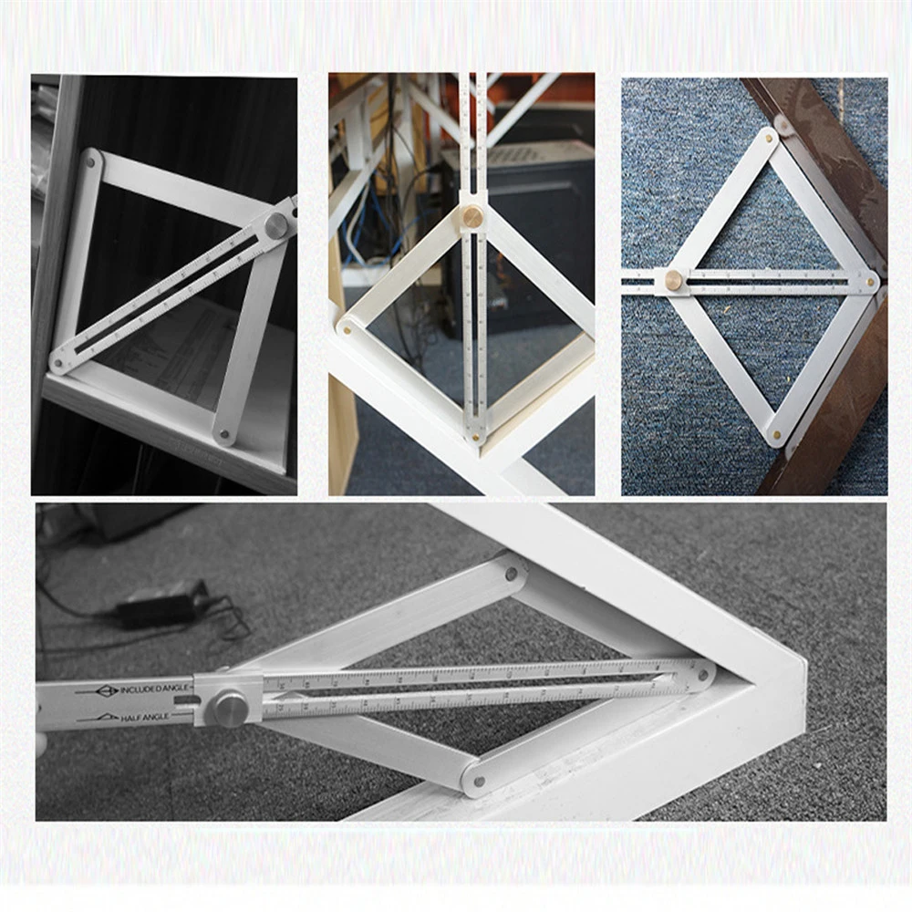 Multi-angle Corner Angle Finder Aluminum Protractor Tile Wood Ruler Woodworking Model Craft Angle
