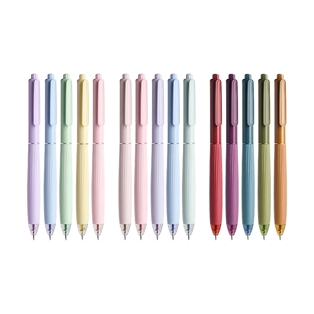5pcs Multi Color Gel Pens Set Cream/Retro/Morandi 0.5mm Ballpoint Quick-dry Ink for Writing School