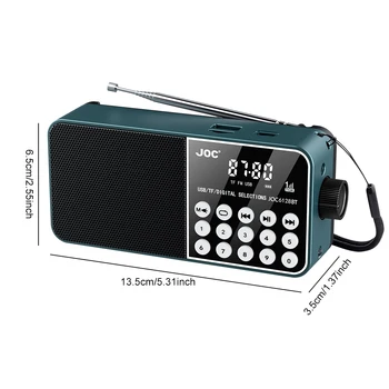 Mini Portable Radio Bluetooth-Compatible Broadcasting Player Radio LED Digital Display Stereo MP3 Player for Emergency Hurricane 6