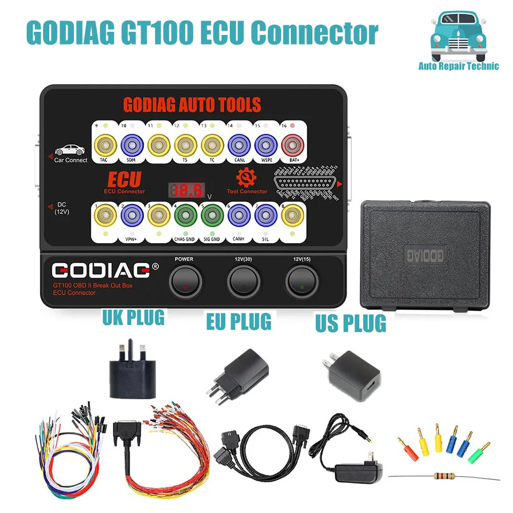 

GODIAG GT100 OBDII Protocol ECU Detector & Break Out Box With Programming & Coding GT100 Test Platform For ECU Maintenance