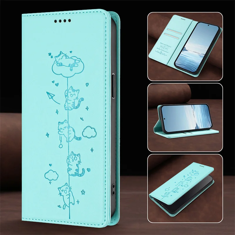 Premium Magnetic Leather Wallet Case with Stand and Flip Cover