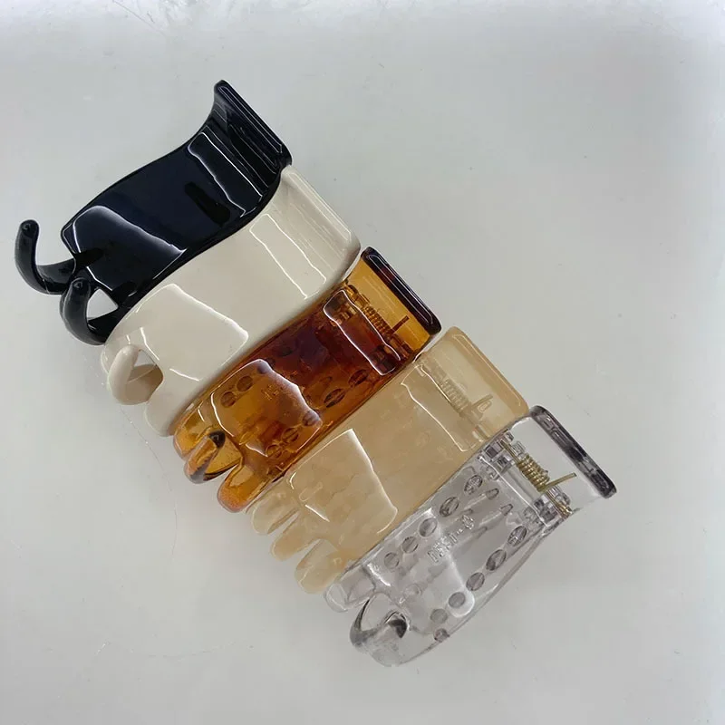 1 pinza para coleta alta, de plástico transparente, mini pinza para el cabello, para mujeres, niñas y niños, accesorios de peinado, tamaño pequeño, color negro y marrón._voghion.com