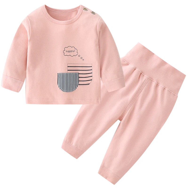 

2Piece Spring Newborn Baby Boy Clothes 0 To 3 Months Casual Cartoon Cotton Long Sleeve Tops+Pants Toddler Girl Outfits Set BC664