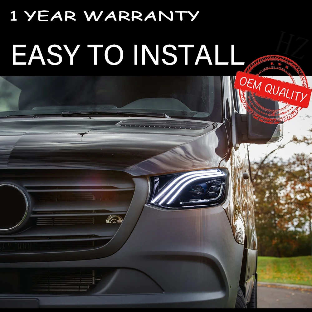 Faro Anteriore Per Benz Sprinter 2018-2023 Car Muslimayled 12V Running Drl Hella Xenon Lens Hella Hid H7 Accessori Per Auto