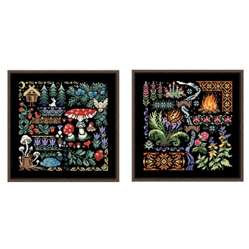 Kit de Point de Croix Forêt Mystérieuse, Toile Noire, Tissu, Fil de Coton, Aviation, Bricolage Fait à la Main, 18ct, 14ct, 11ct 1