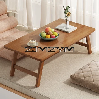 Foldable Small Coffee Table Tatami Window Low Table Rectangular Balcony Table Low Ground Desk Furnitrure 1