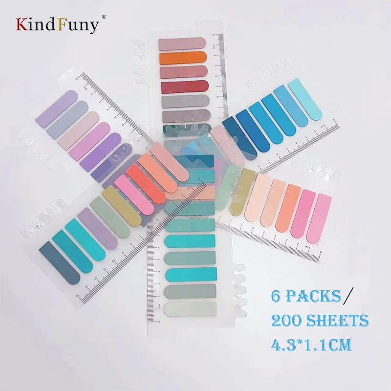 KindFuny 6 Series Color Self Adhesive Memo Pad Sticky Notes  Bookmark Point It Marker Memo Sticker Paper Office School Supplies 5