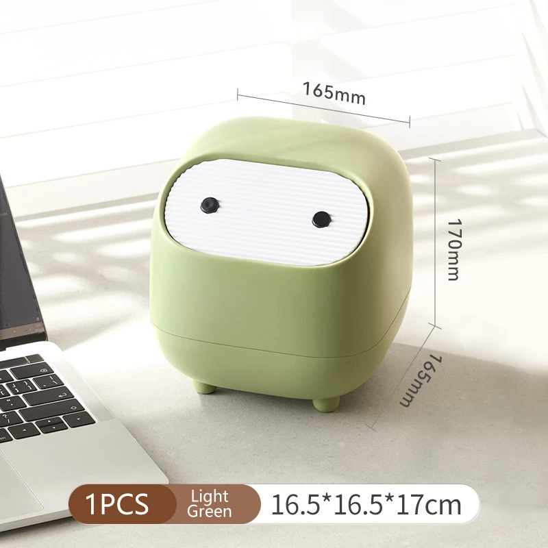 פח זבל מיני מולטיפונקציונלי לשולחן נינג'ה עם שכבה כפולה בצבעים נגדיים לחץ פח זבל ביתי עם מכסה לסלון