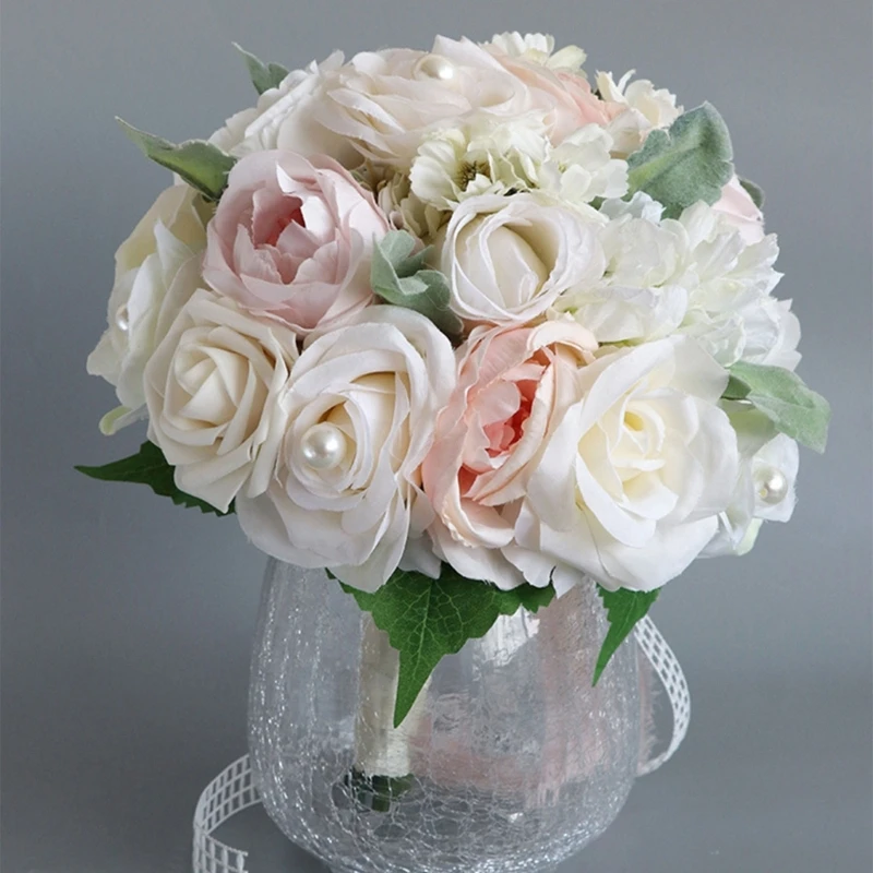 Korean Style Artificial Flower Bouquet Simulation Champagne Flowers Ornament Supplies for Wedding Engagement Ceremony
