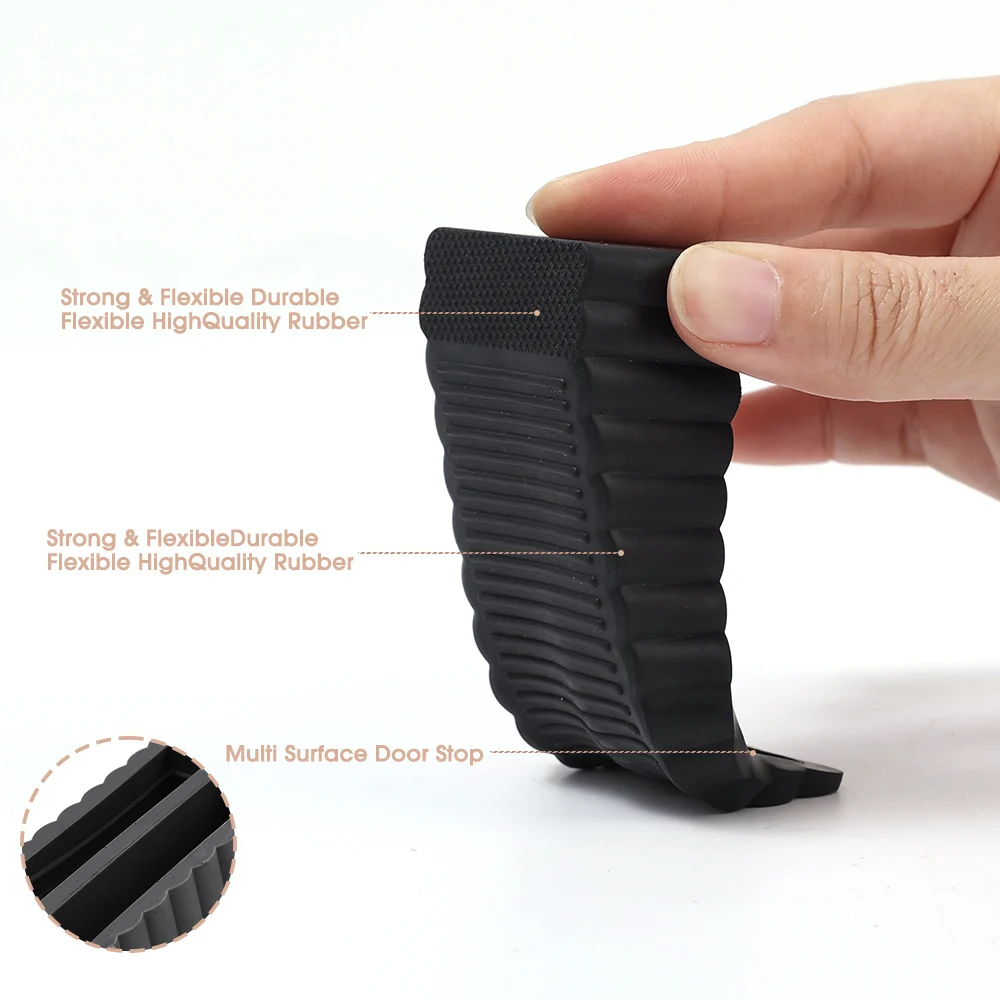 Reusable Rubber Door Plugs Anti-collision Block Wedge Doorstops Door Handle Windproof Rear Retainer door stopper silicone door stopper door stopper bumpers silicone rubber bumpers