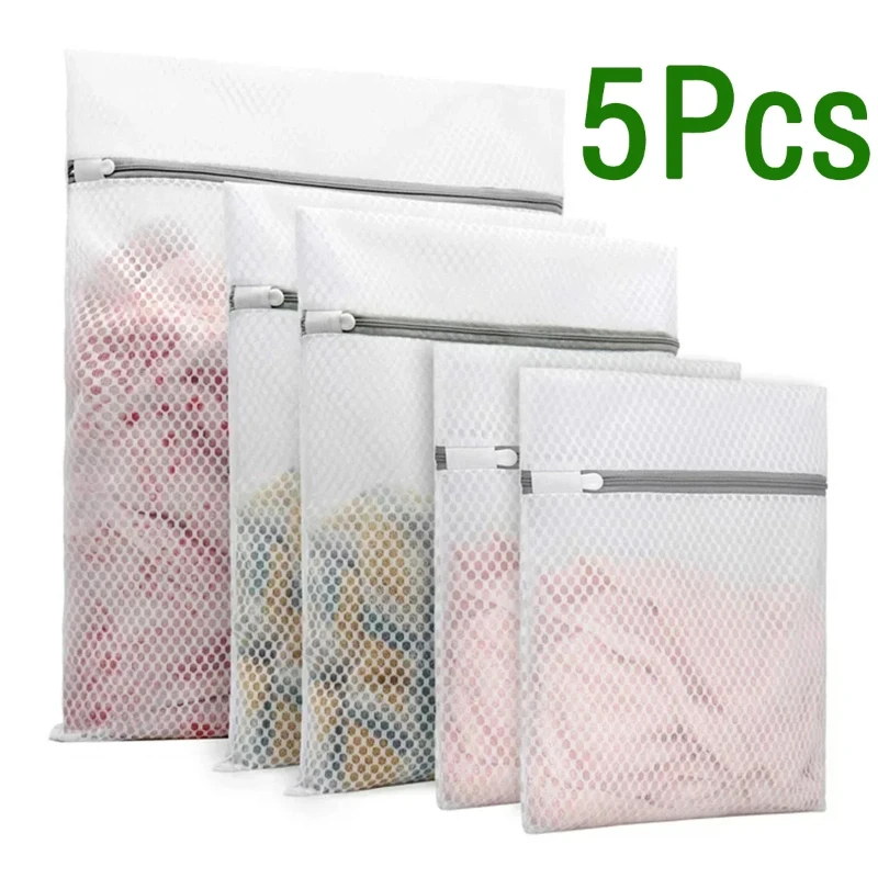 Mesh Laundry Bags 5Pcs/1PCS 3 Sizes Durable Honeycomb Reusable Washing Machines Bra Bag