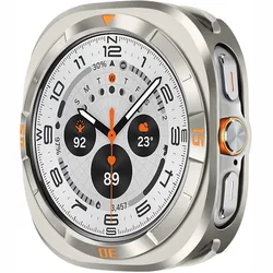 Durable Ultra - Thin Rugged Metal Watch Case with Protective Bumper Frame for Ultra 47MM (Titanium Orange)