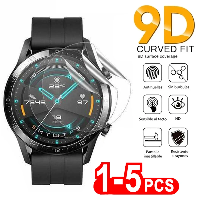 1-5Pcs Soft Tpu Hydrogel Film Per Huawei Watch Gt Runner Gt 2 3 Pro 43Mm 46Mm Full Screen Protector Per Huawei Watch Fit 2 Film