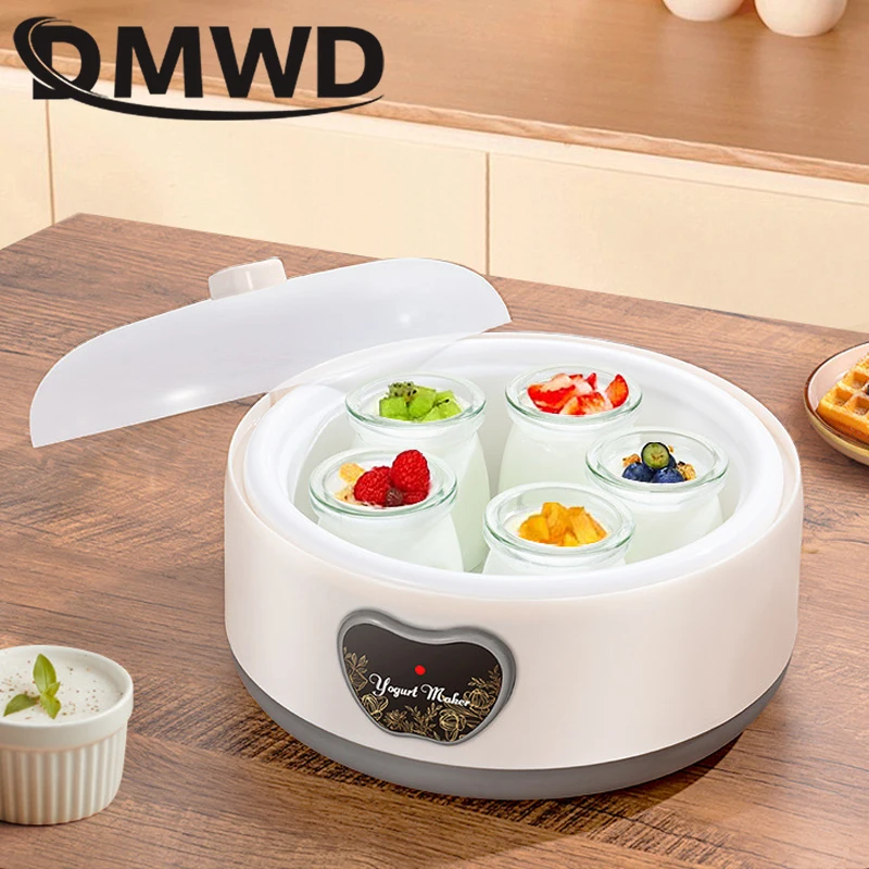 DMWD 110V/220V Electric Yogurt Maker DIY Yoghurt Fermenting Machine Constant Temperature Fermentation Sour Cream Leben Fermenter