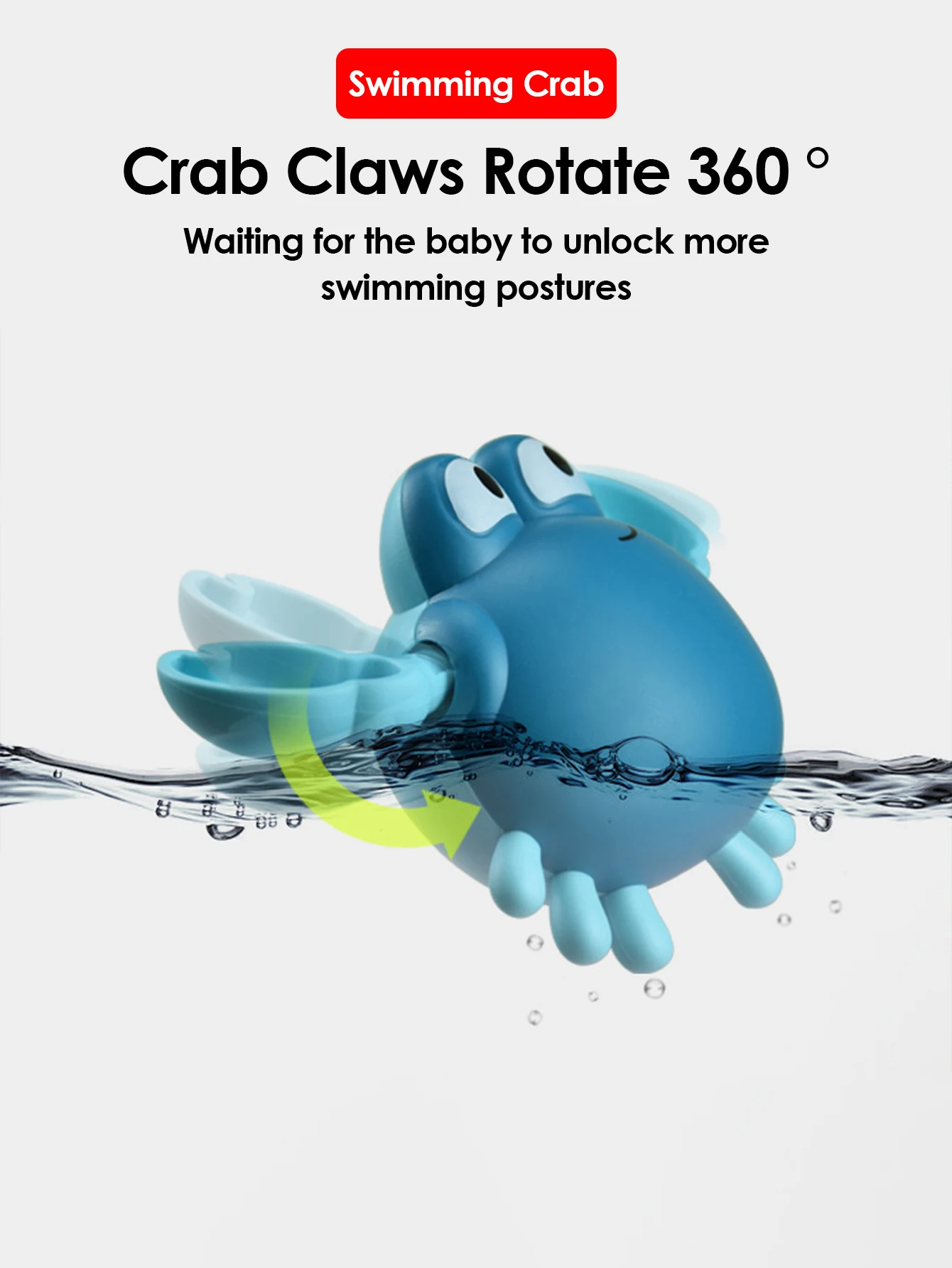 2Pcs Baby Toys Bathing Cartoon Animal Crab Swimming Pool Water Play Game Chain Clockwork Bath Toys For Children 5
