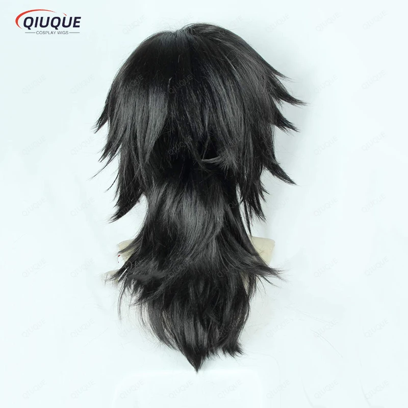 Anime Tomioka Giyuu Cosplay Wig Long Nature Black With Ponytail Heat Resistant Cosplay Costume Party Wigs + Wig Cap