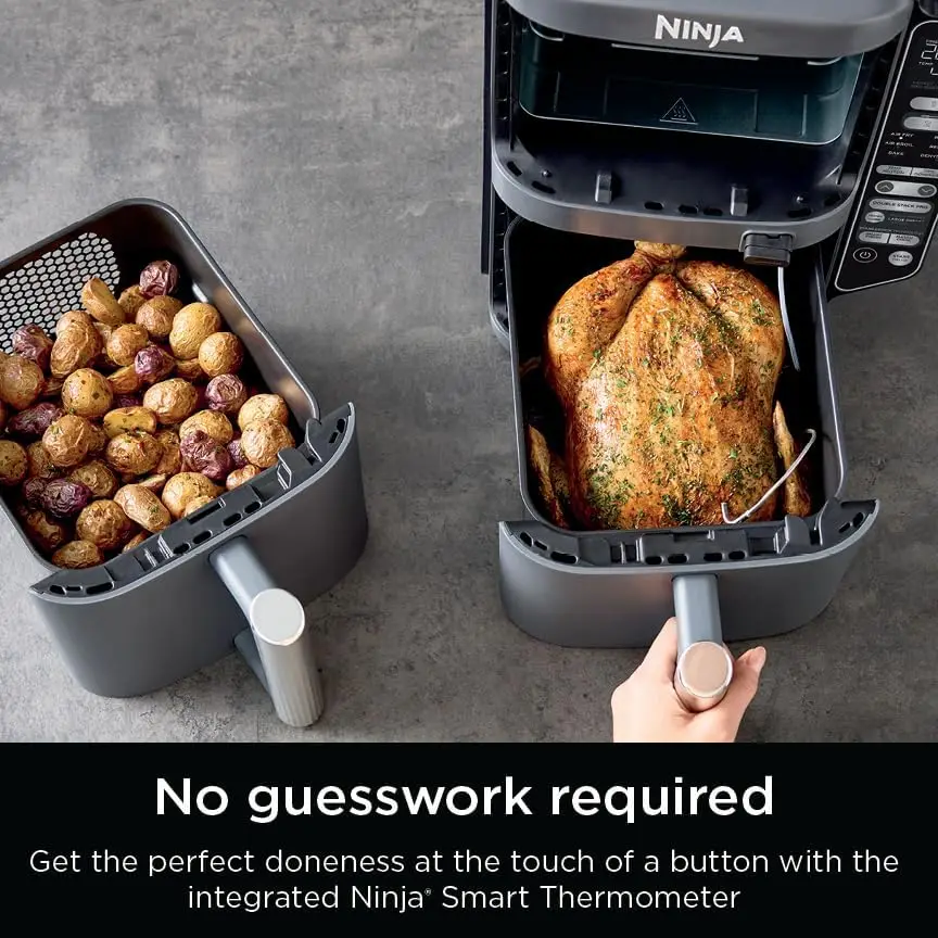Smart 2-Basket Air Fryer, Smart Cook System, Space Saving Design, 10 QT, 6-in-1, Smart Finish & Match Cook, Air Fry, Broil 3