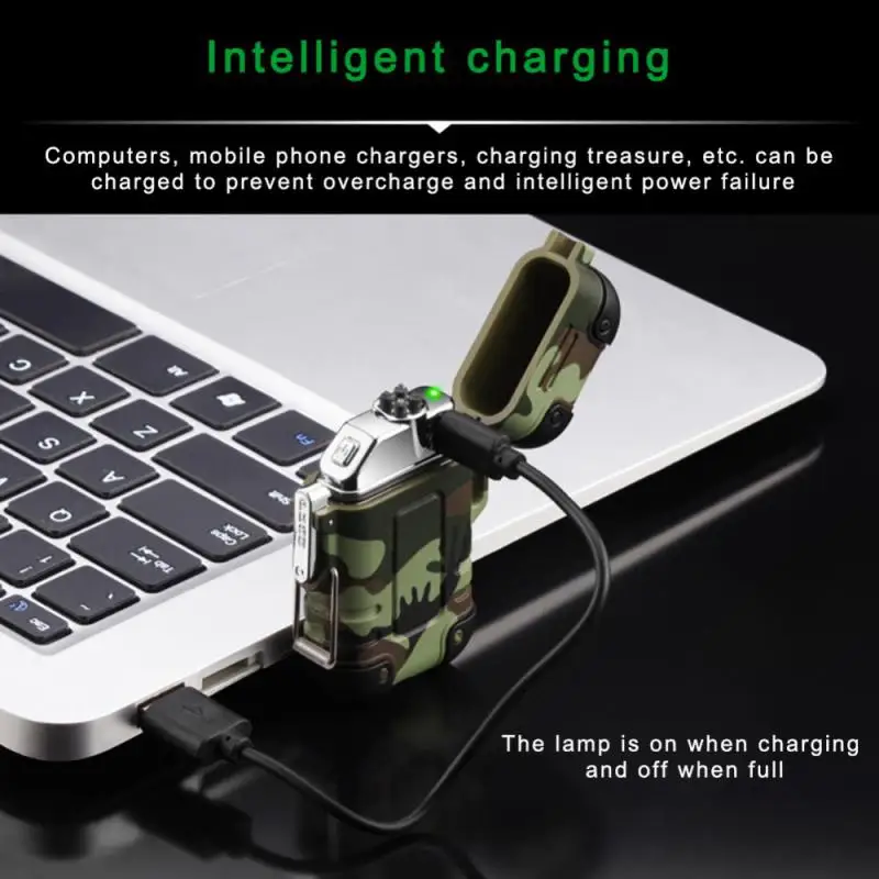 Outdoor Waterproof Lighter with Lanyard Portable Blue Flame Jet Lighter Butane Turbo Cigar Camping Wading Men's Gadgets