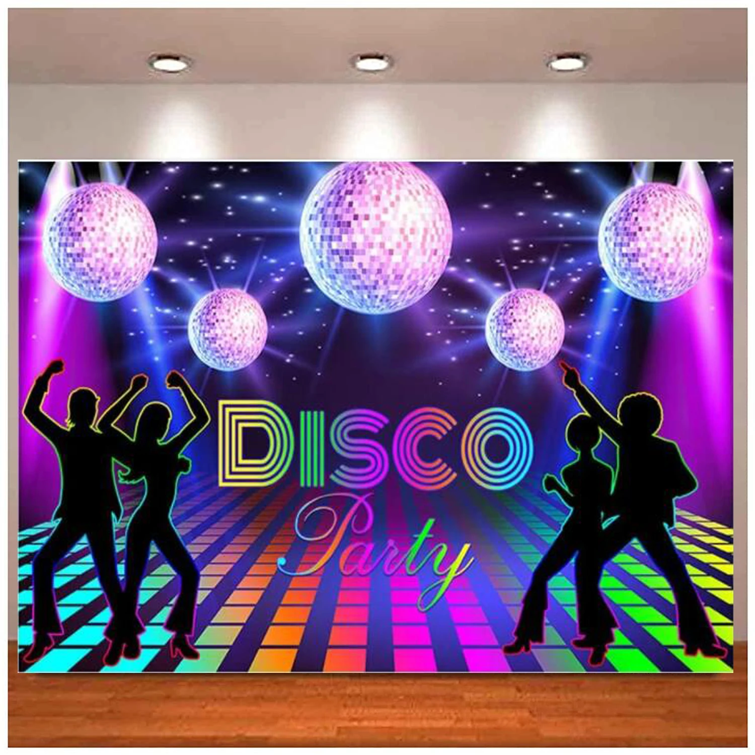 Disco Party Decorations Backdrop Dance Birthday Banner