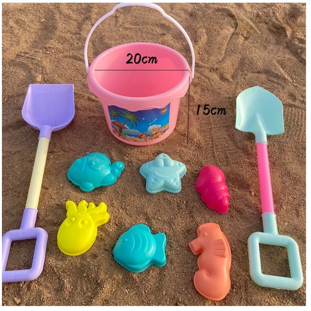 9pcs/set Beach Toys Kids Sand Molde Tools Set Summer Water Play Baby Funny Game Cute Animal Mold Soft Swimming Bath Toy Children 2