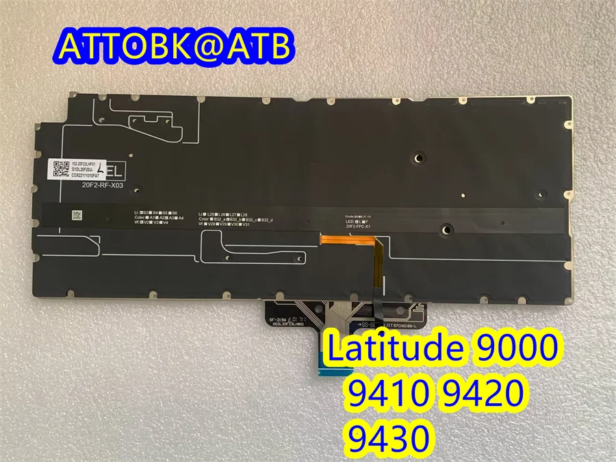 Teclado do Portátil Inglês para Dell Latitude 9000 9410 9420 9430 Retroiluminado - Imagem 3