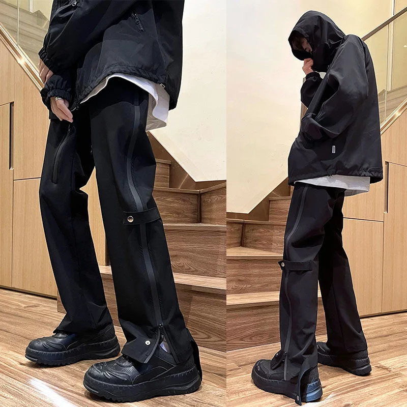 

2022 Men's Loose Cargo Vintage Casual Pants Hip Hop Style Fashion Sweatpants Black Color High-quality Trousers Plus Size M-5XL