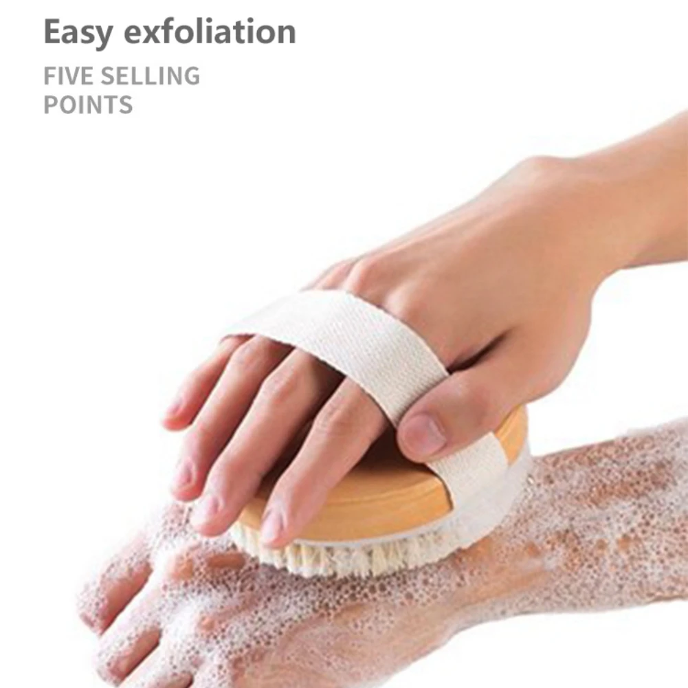 Dry Skin Body Massage Brush Natural Bristle Dead Skin Remover Anti Cellulite Exfoliates Blood Circulation Massage Tools 2