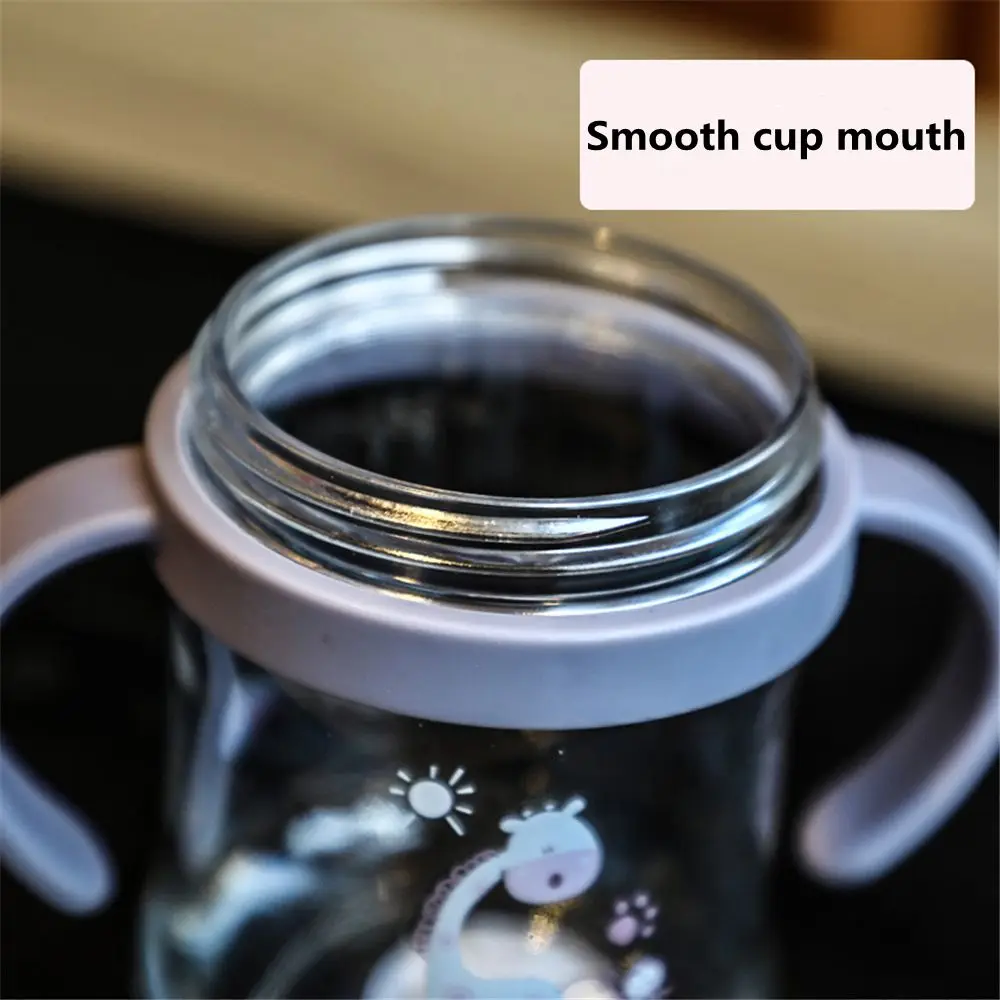 250ML Cartoon Pattern Outdoor Child Drinking Bottle with Straw Baby Feeding Cup for Kids Training Portable Handle Water Bottle - Image 5