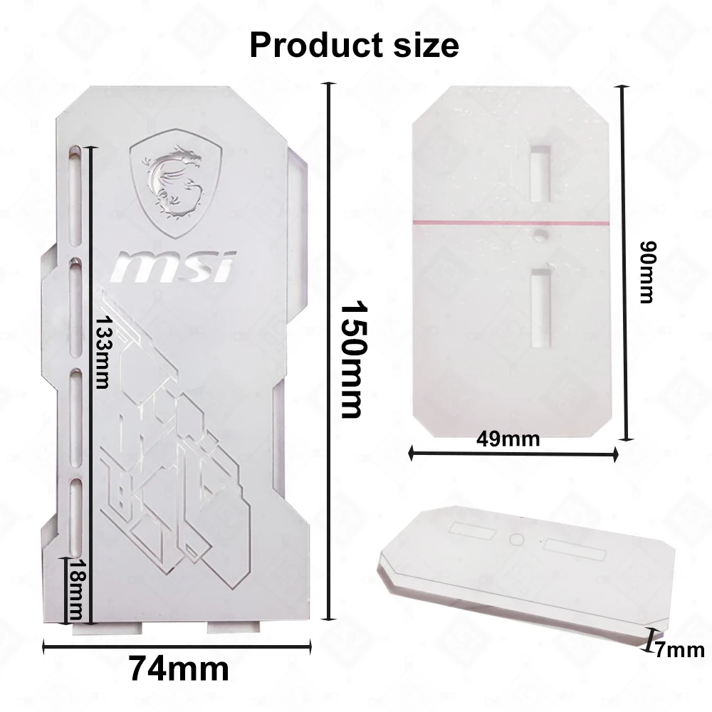 Customizable VGA Bracket ARGB Vertical GPU Holder White PC Video Card Support Chassis Water Cooler MOD 5V 3Pin AURA
