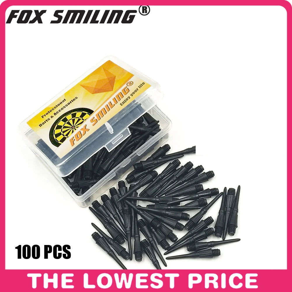 100Pcs Kleurrijke 25Mm 2BA Professionele Nylon Soft Tip Darts En Elektronische Punten Accessoires Vos Lachend Met Gift Vluchten